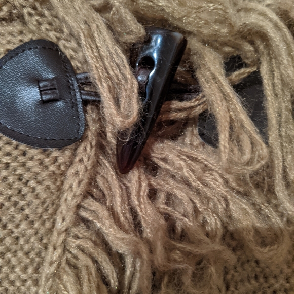 60's 70's vibe Boho fringe hooded longline sweater - Picture 4 of 8